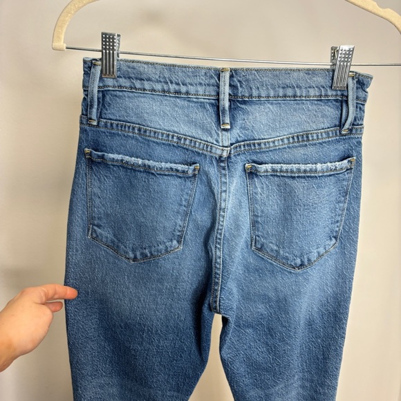 FRAME Le Sylvie High Waist Straight Leg Jeans In Lomina Rips - Picture 11 of 11